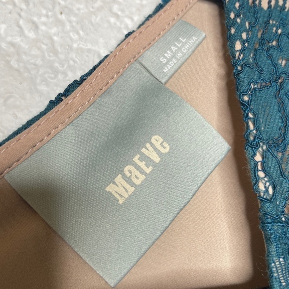 ANTHROPOLOGIE Maeve Emerald Green Lace Elsa Peplum Waist Dress Size Small - Picture 7 of 8